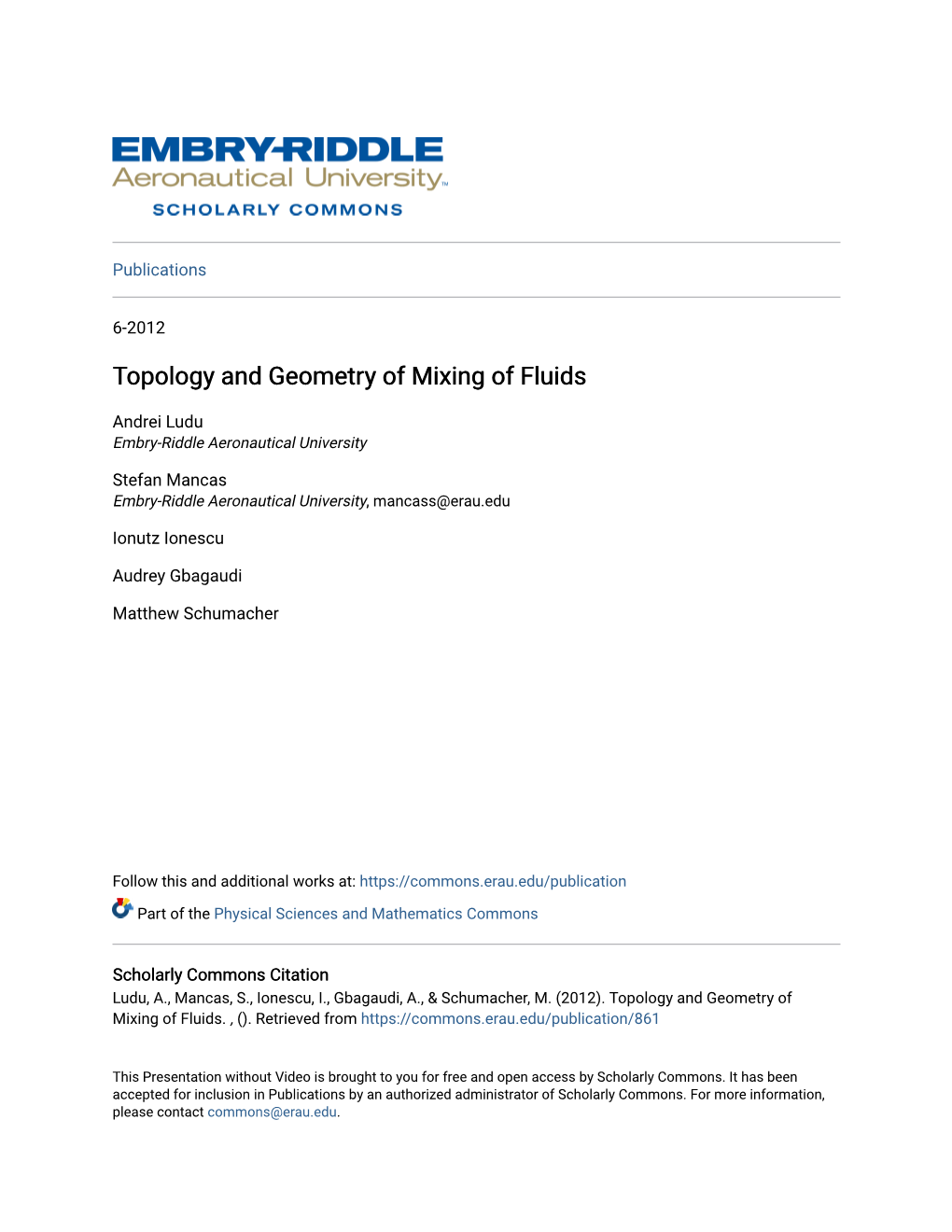 Topology and Geometry of Mixing of Fluids