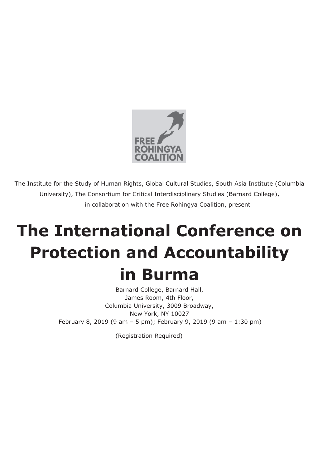 The International Conference on Protection and Accountability in Burma