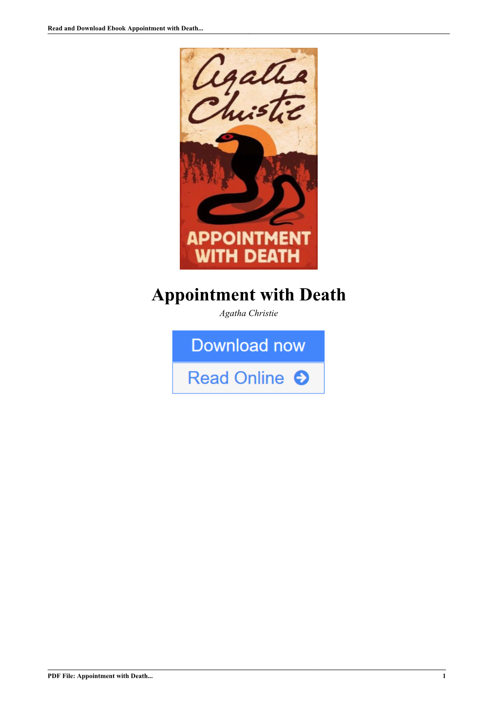 Appointment with Death by Agatha Christie