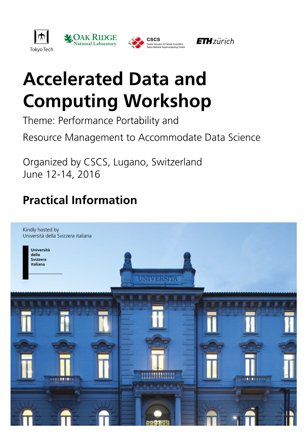 Accelerated Data and Computing Workshop Theme: Performance Portability and Resource Management to Accommodate Data Science