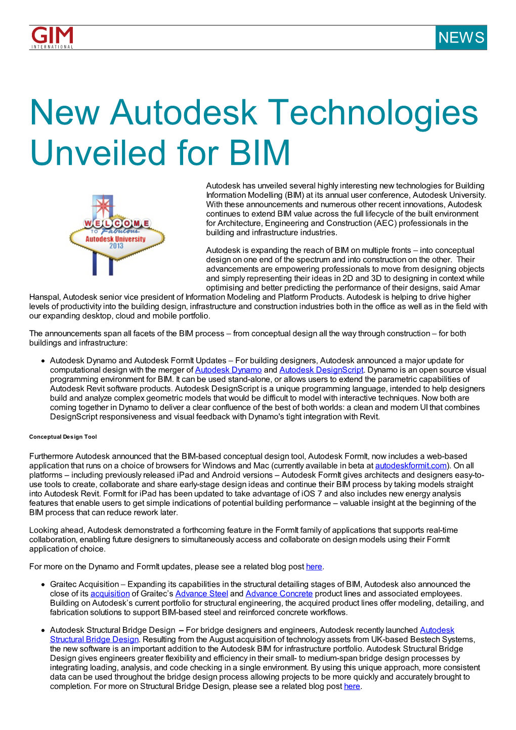 New Autodesk Technologies Unveiled for BIM