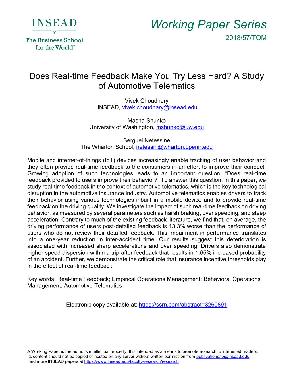 Does Feedback Make You Try Less Hard? a Study of Automotive Telematics