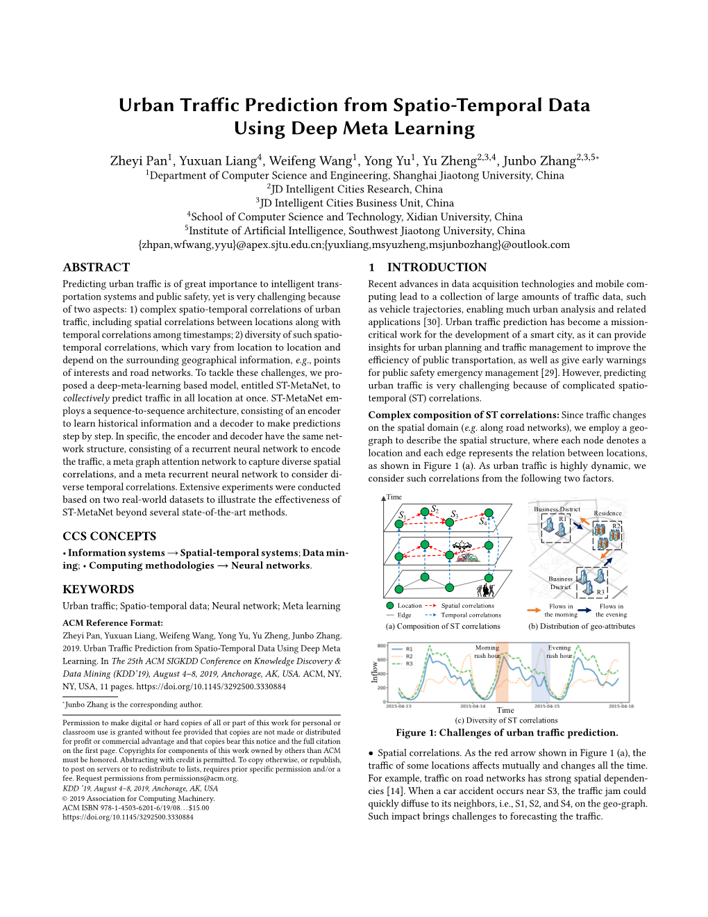 Urban Traffic Prediction from Spatio-Temporal Data Using Deep Meta Learning