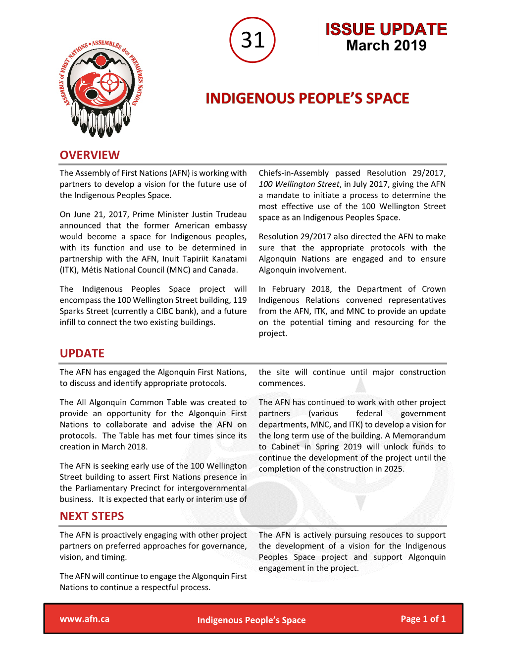 31 Indigenous Peoples Space