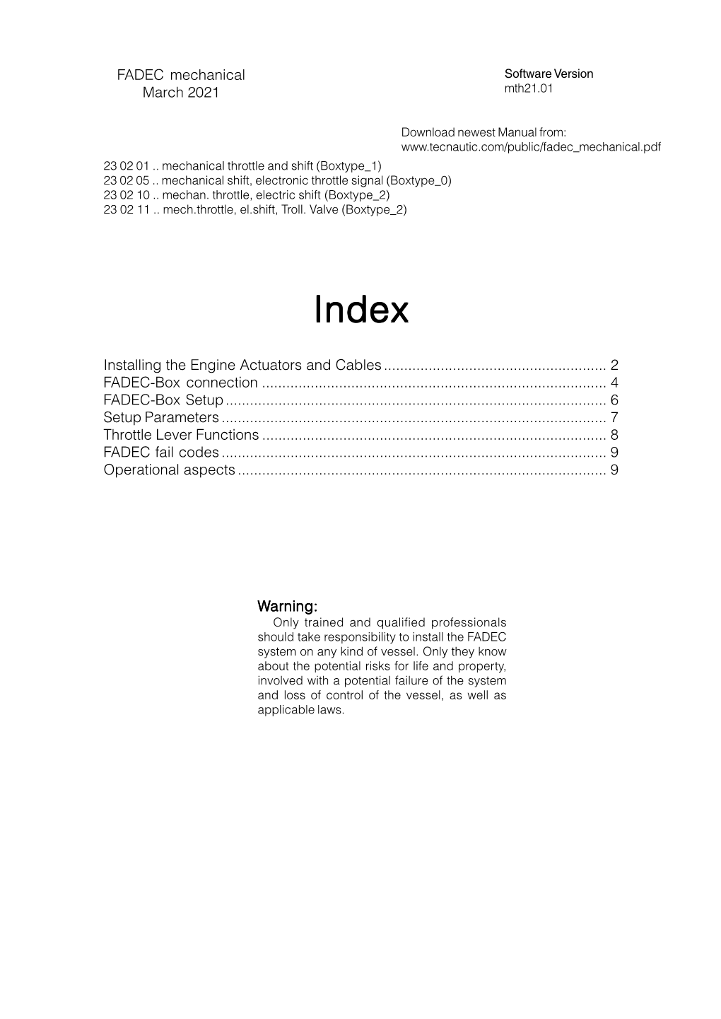 FADEC for Mechanical Engine