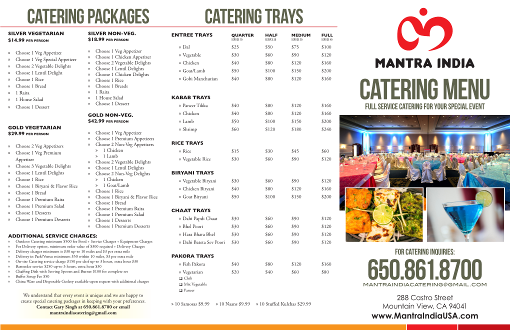 Catering Packages Catering Trays