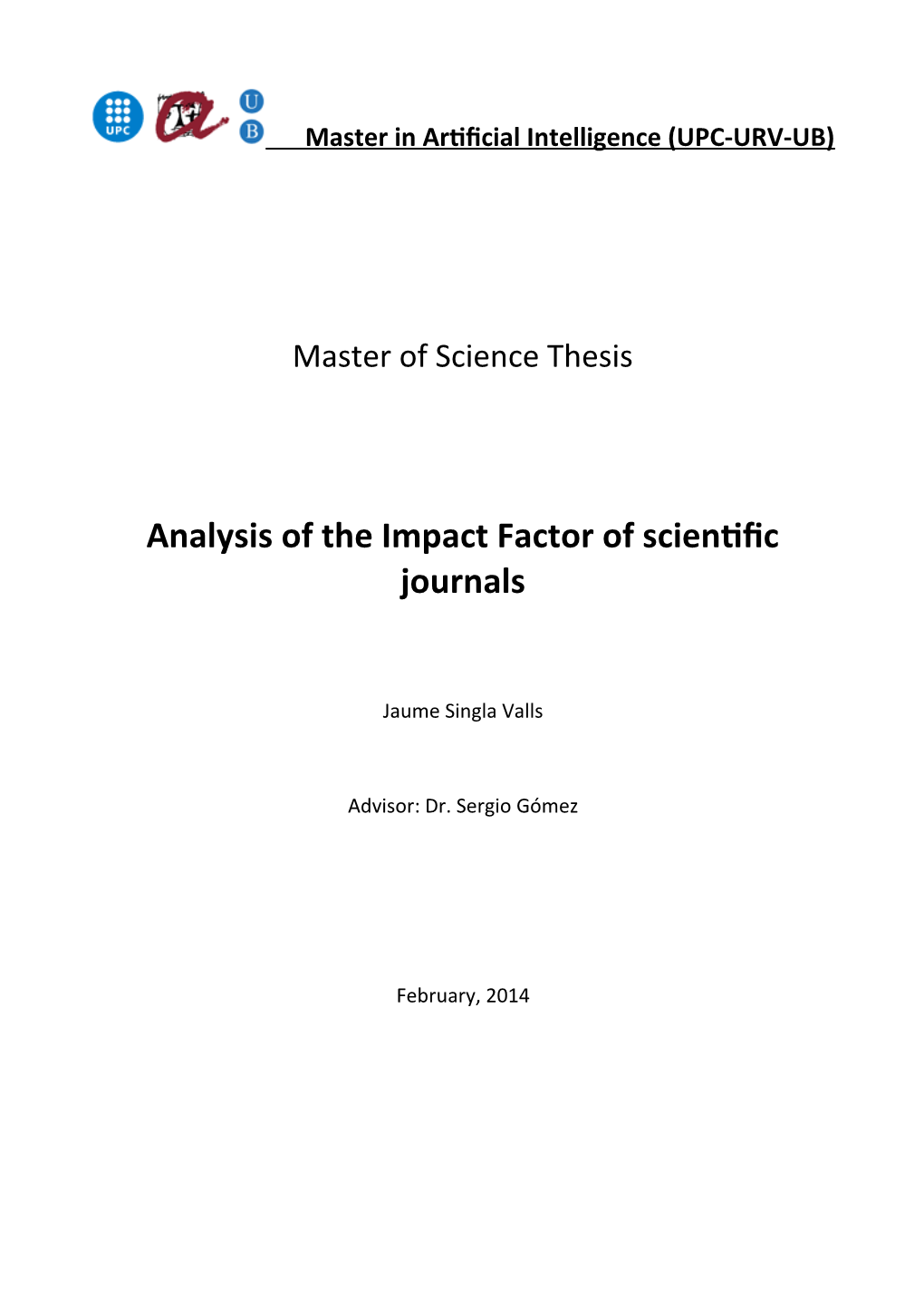 Analysis of the Impact Factor of Science Journals