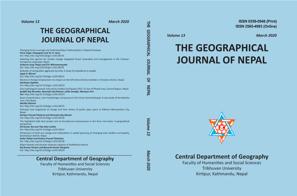 The Geographical Journal of Nepal Vol 13