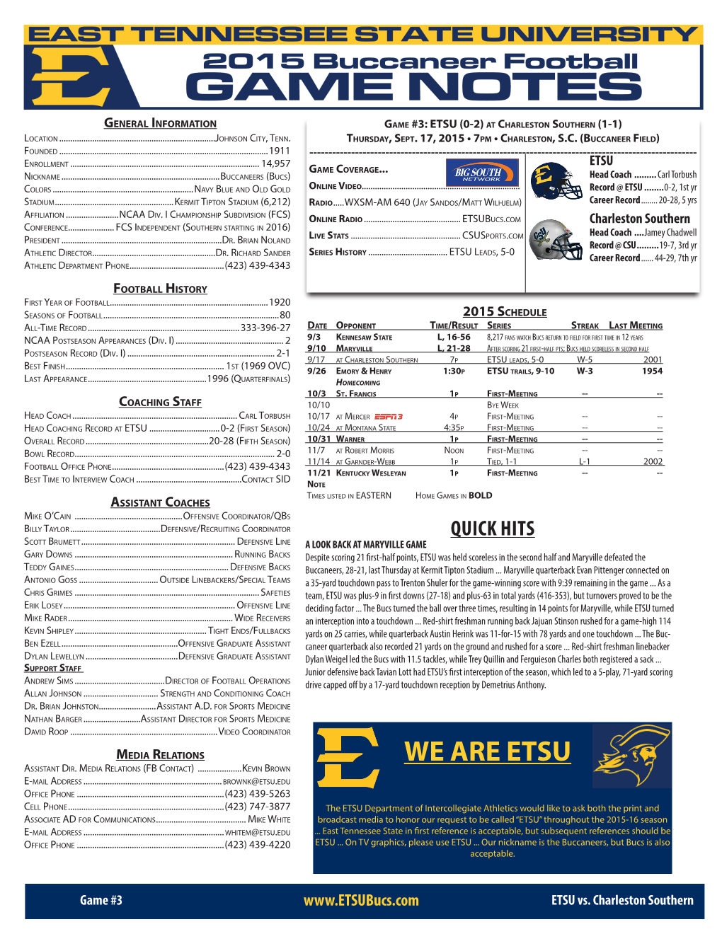 WE ARE ETSU Assistant Dir