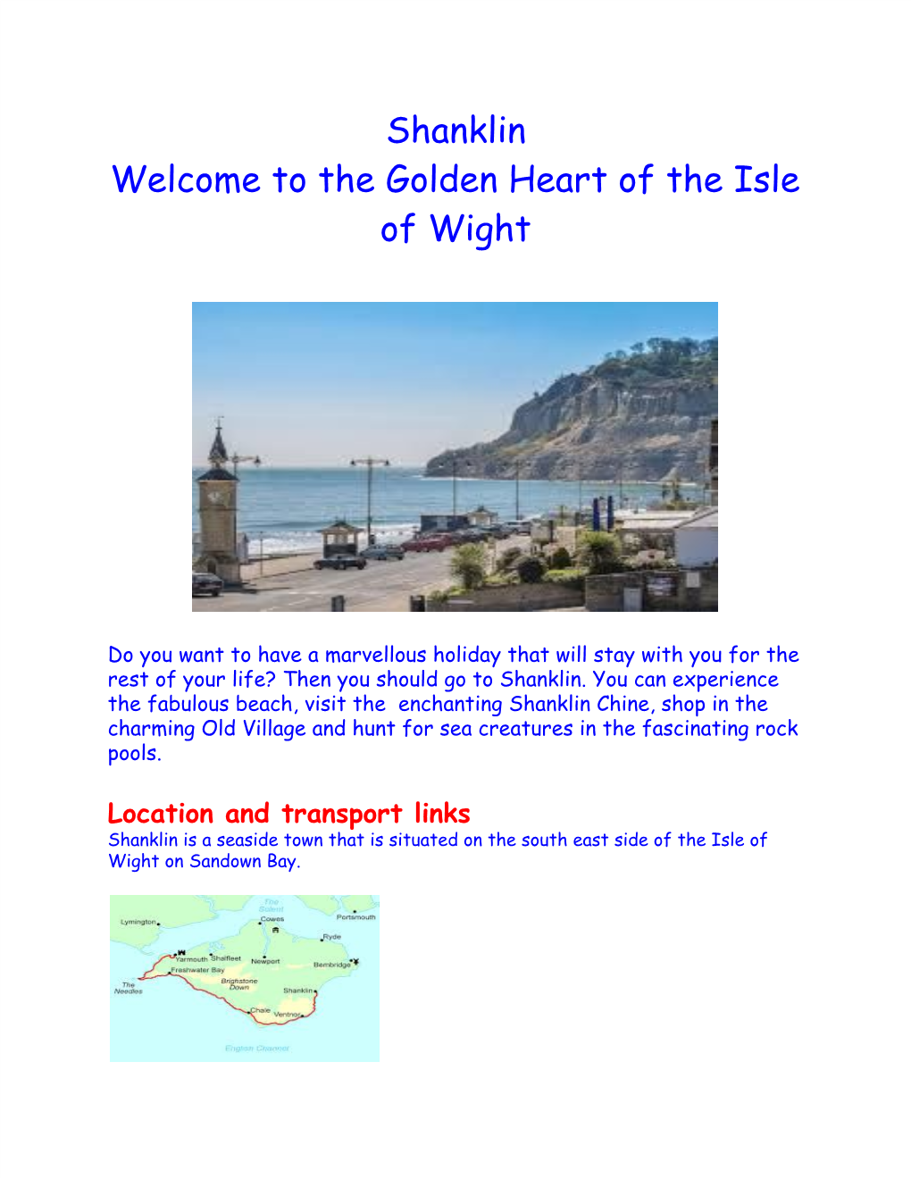 Shanklin: the Golden Heart of the Isle of Wight