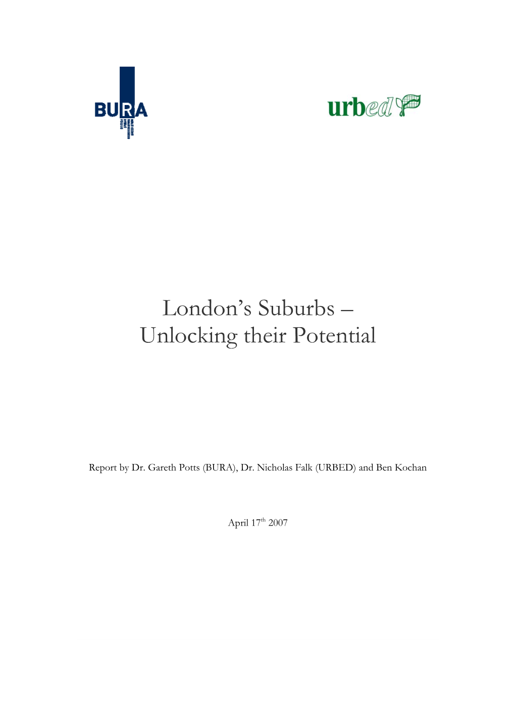 London's Suburbs – Unlocking Their Potential