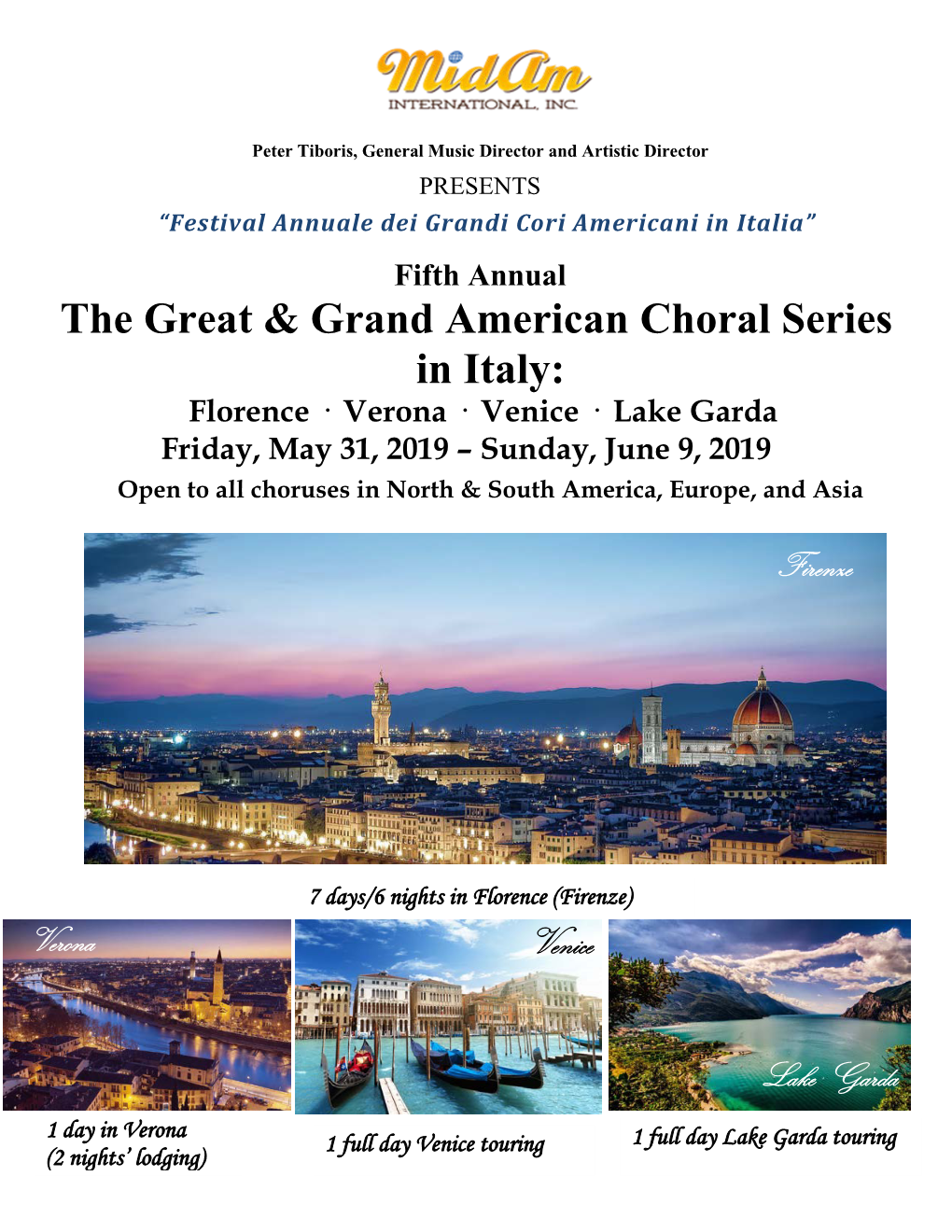 The Great & Grand American Choral Series in Italy