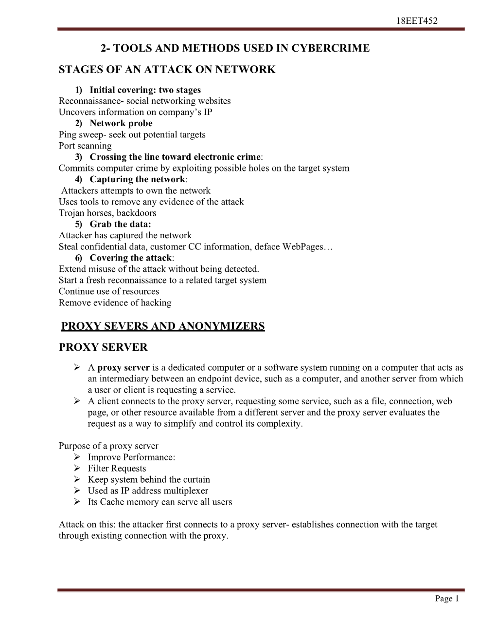 2- Tools and Methods Used in Cybercrime Stages of an Attack on Network