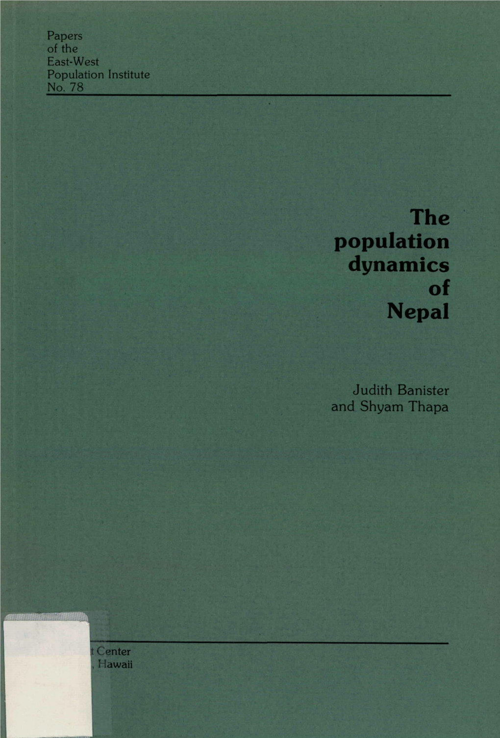 The Population Dynamics of Nepal