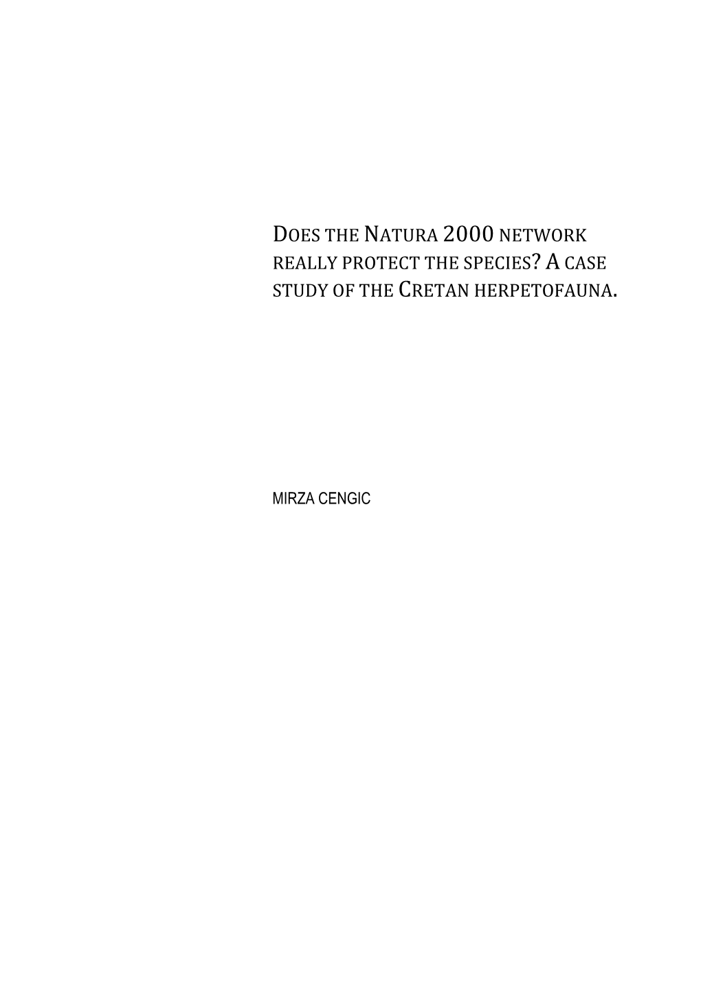 Does the Natura 2000Network Really Protect The