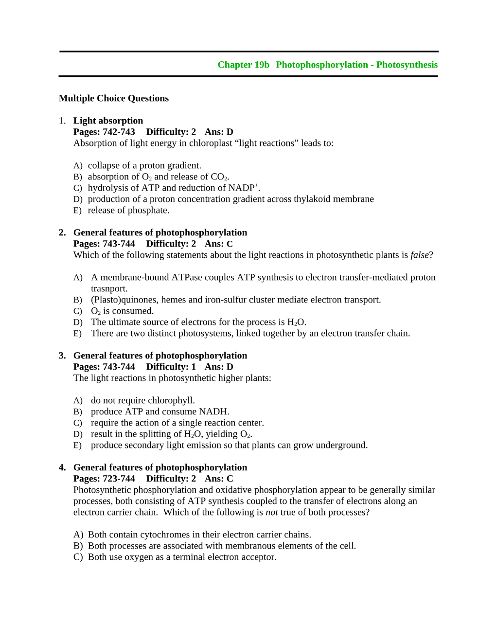 Oxidative Phosphorylation