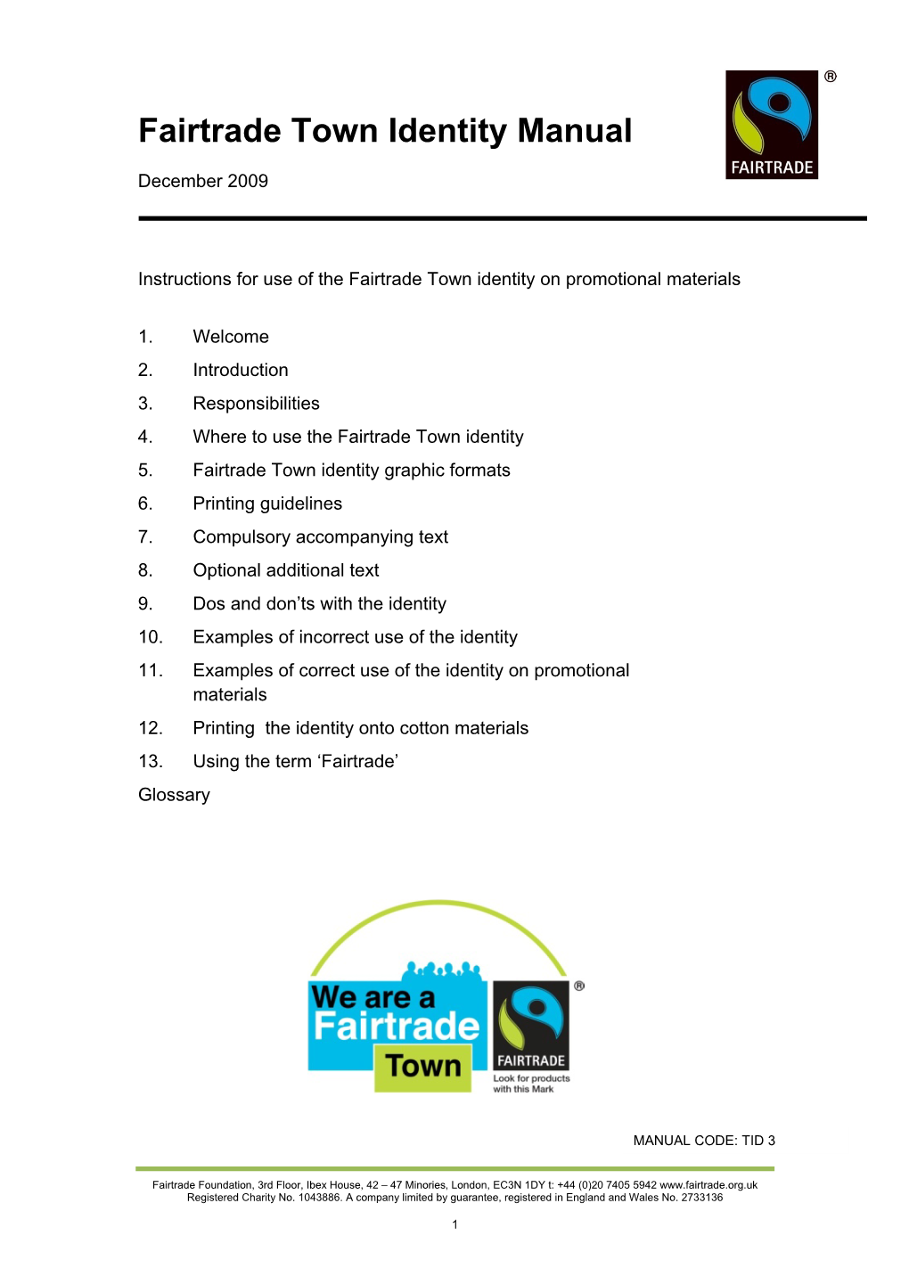 Fairtrade Town Identity Manual