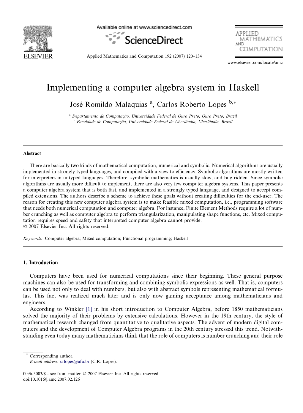 Implementing a Computer Algebra System in Haskell