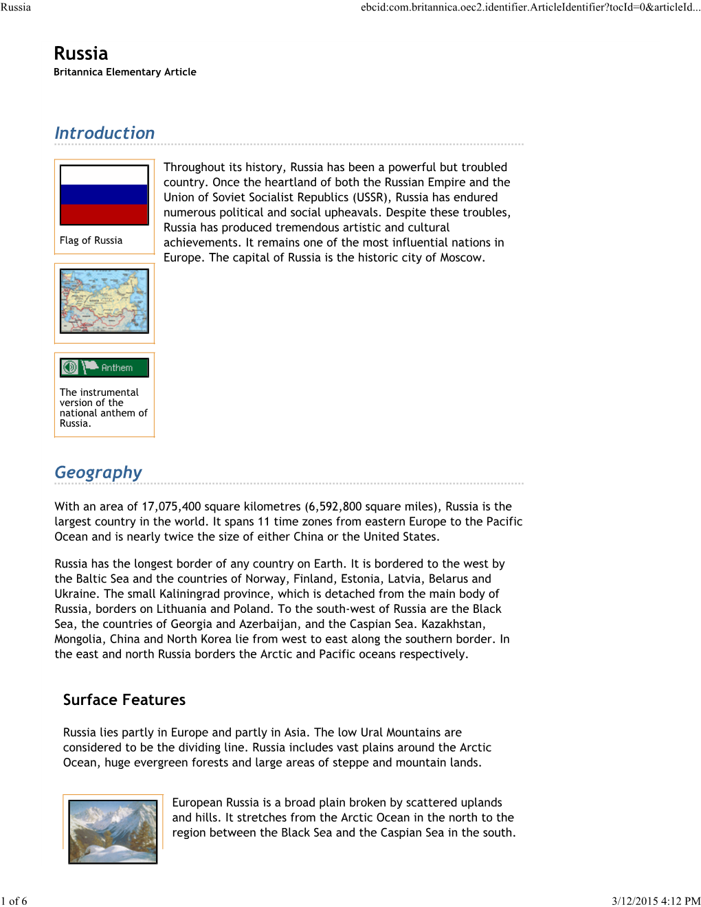 Russia Ebcid:Com.Britannica.Oec2.Identifier.Articleidentifier?Tocid=0&Articleid