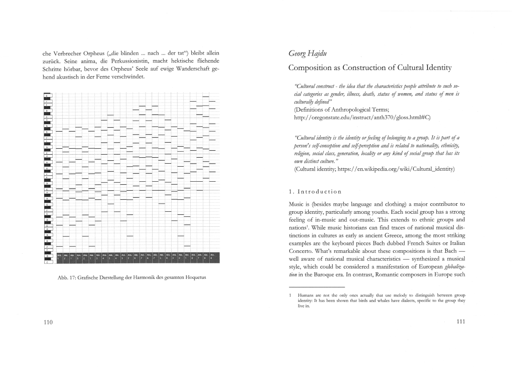 Georg Hajdu Composition As Construction of Cultural Identity