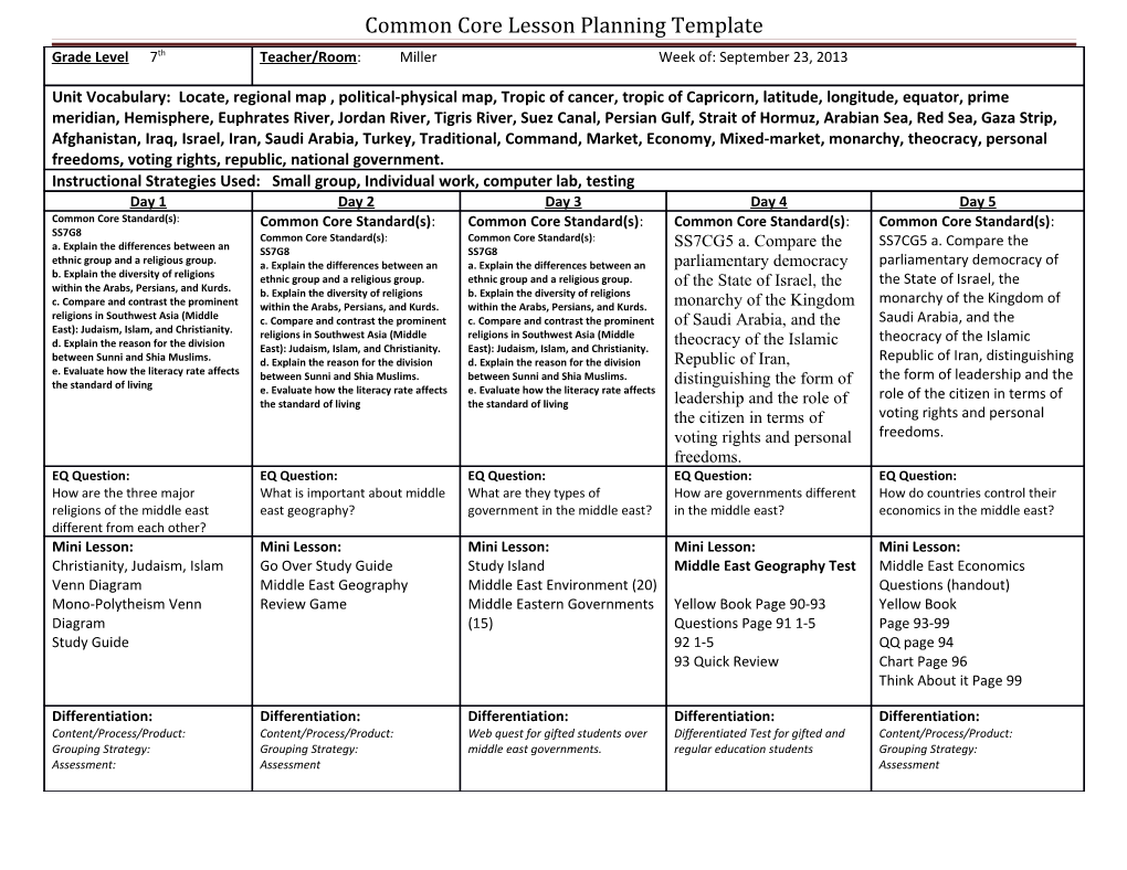 Common Core Lesson Planning Template s1