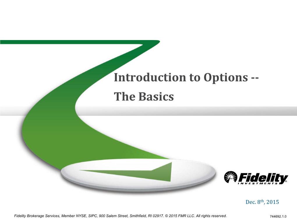 Introduction to Options -- the Basics