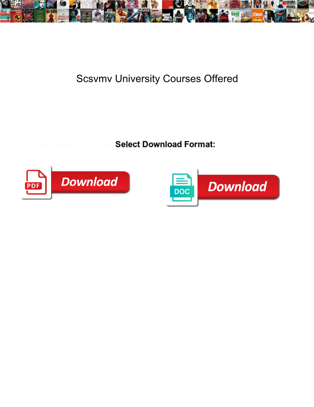 Scsvmv University Courses Offered