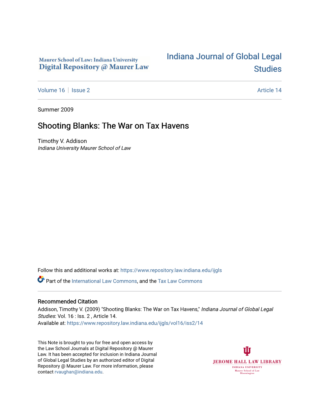 The War on Tax Havens