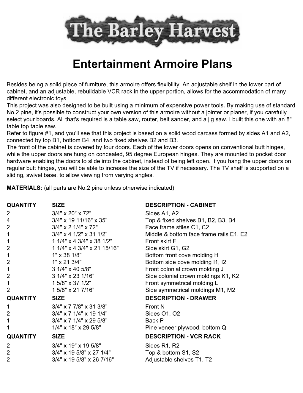 Armoire Plans