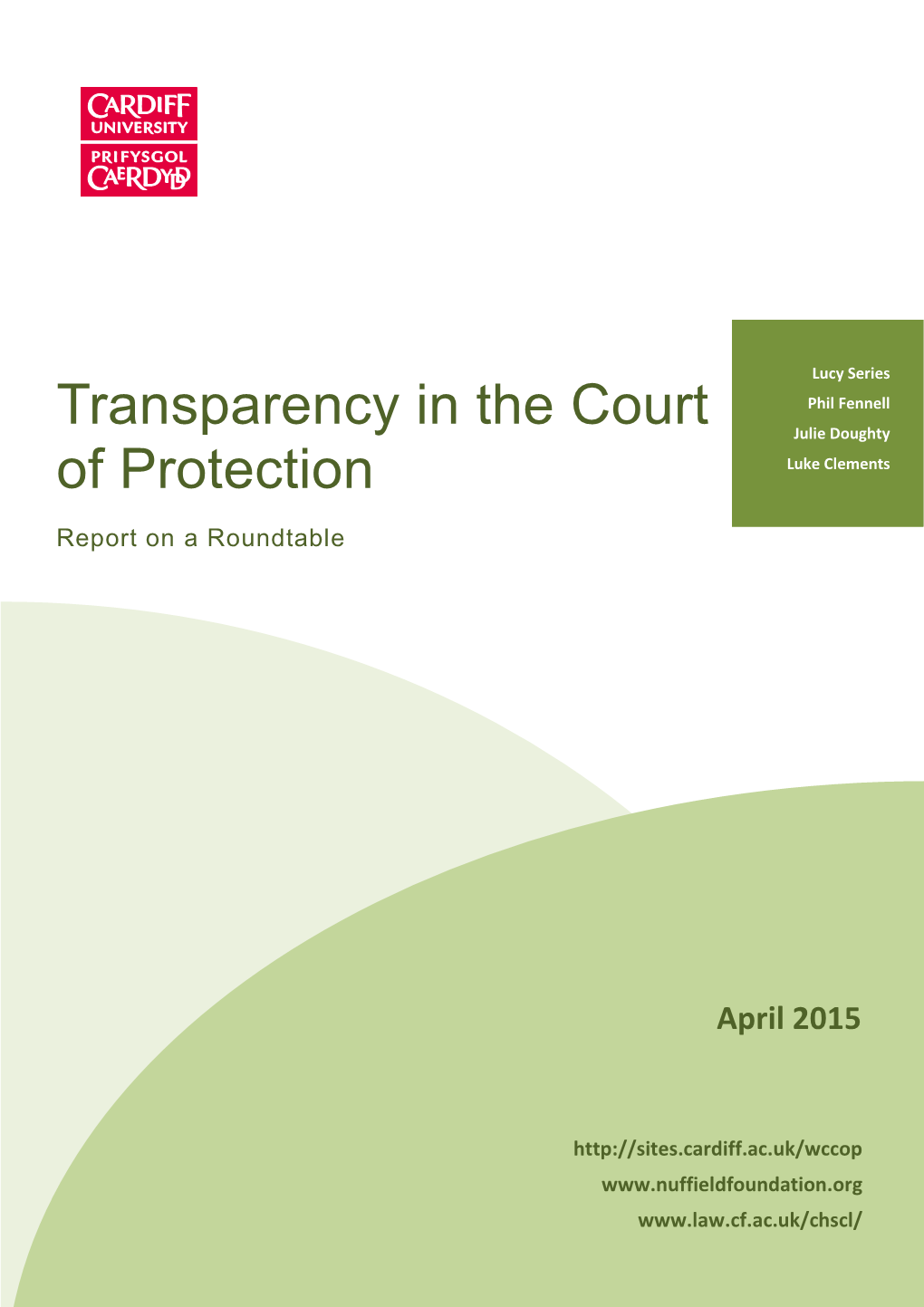 Transparency in the Court of Protection Report