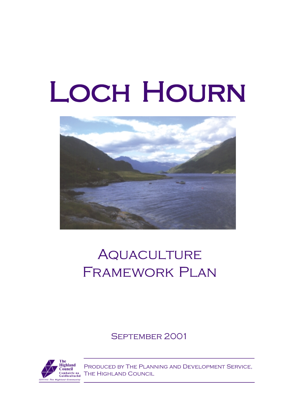 Loch Hourn Aquaculture Framework Plan Contents