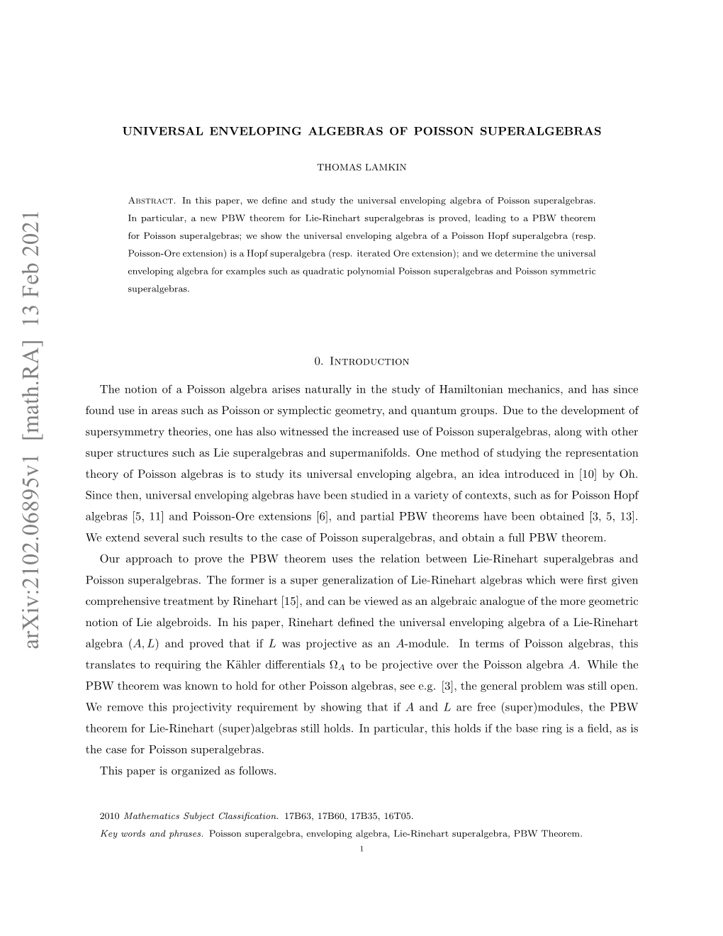 Universal Enveloping Algebras of Poisson Superalgebras