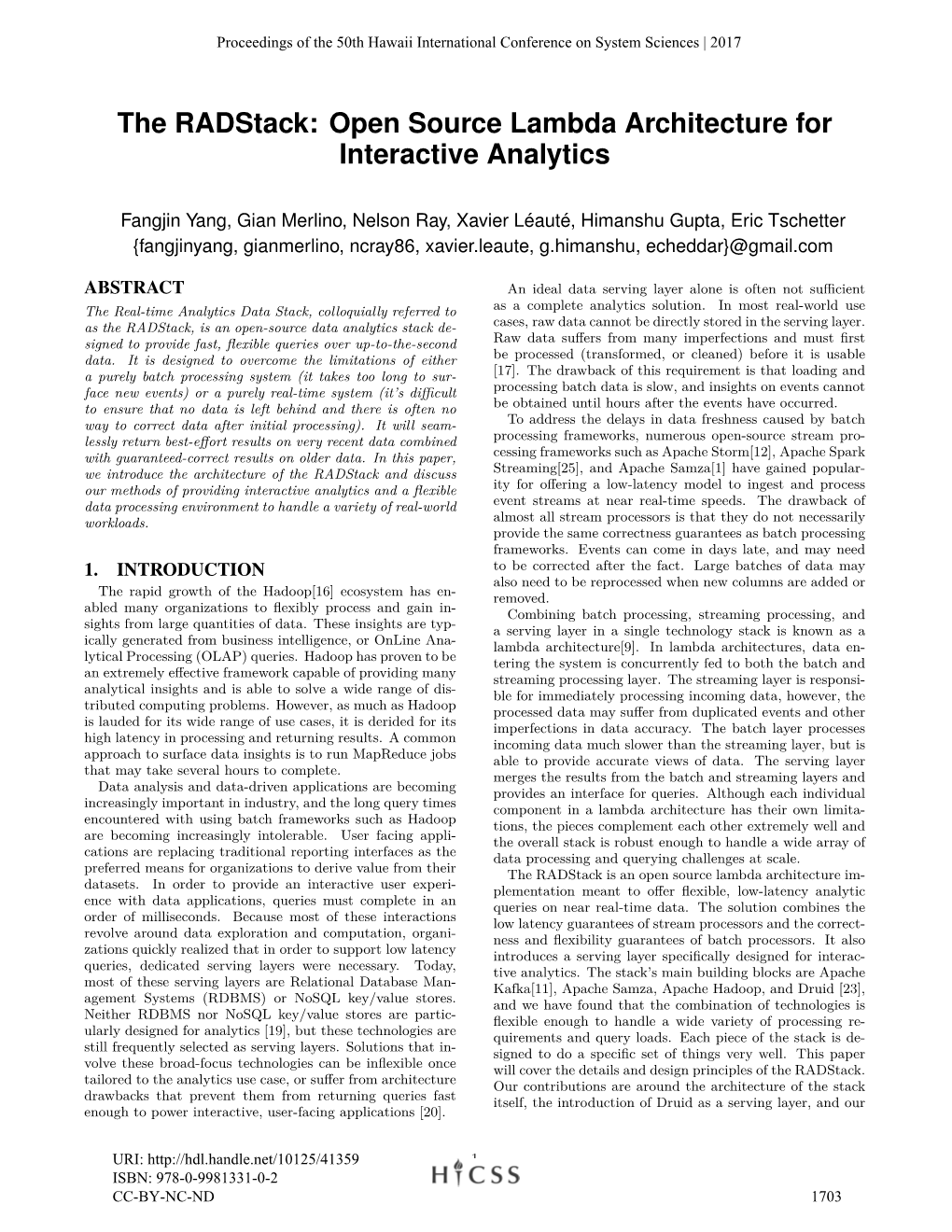 Open Source Lambda Architecture for Interactive Analytics