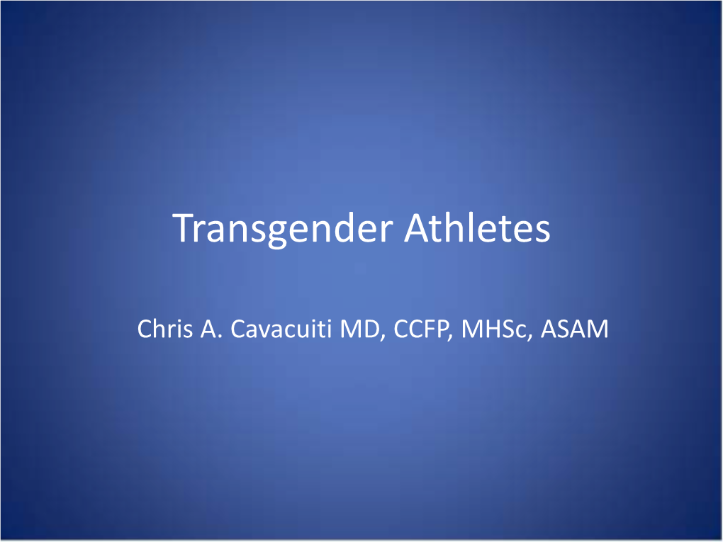Transgender Athletes