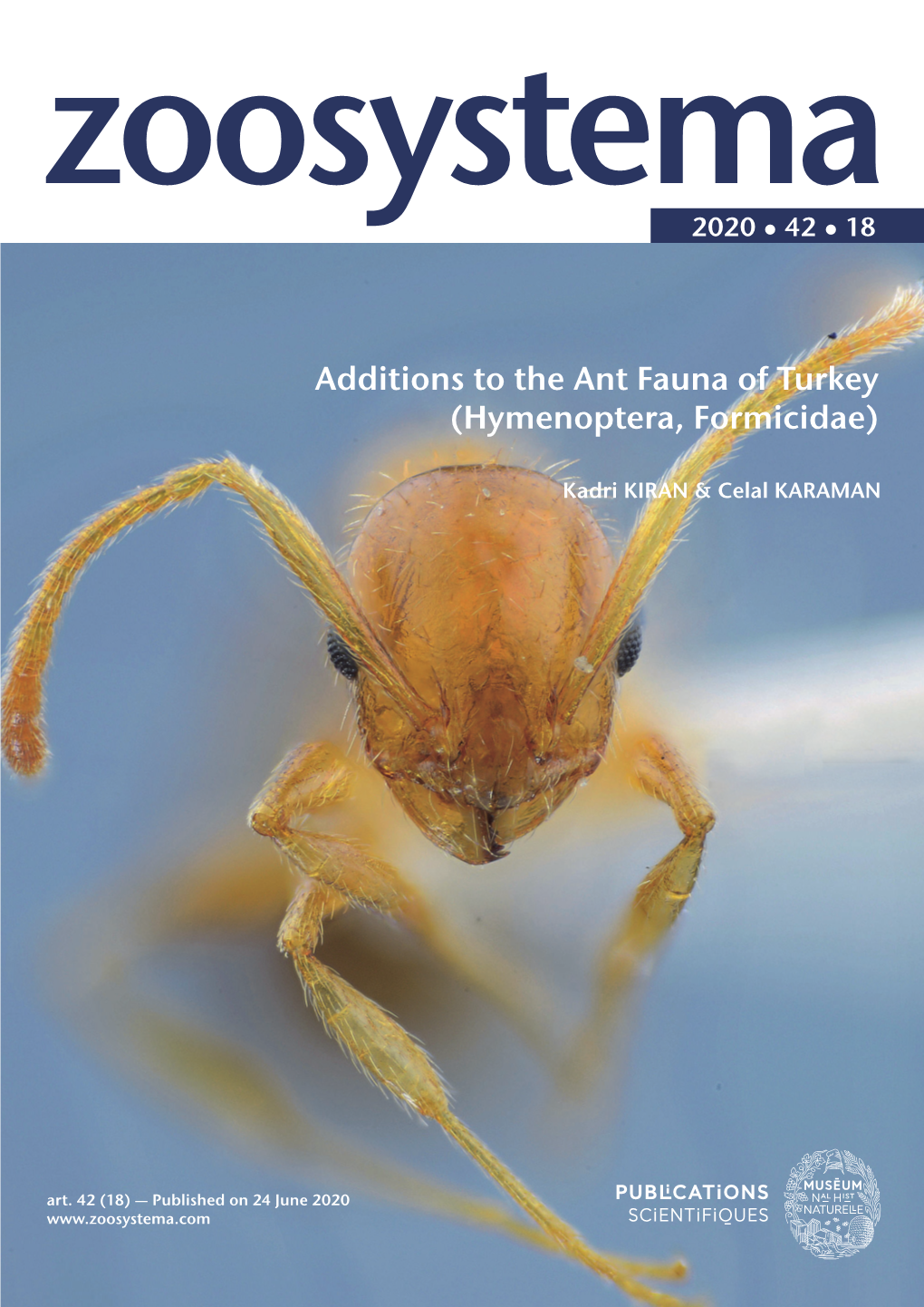 Additions to the Ant Fauna of Turkey (Hymenoptera, Formicidae)