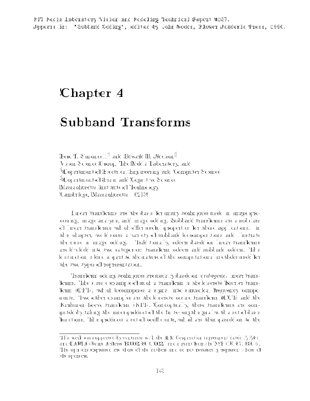 Chapter 4 Subband Transforms