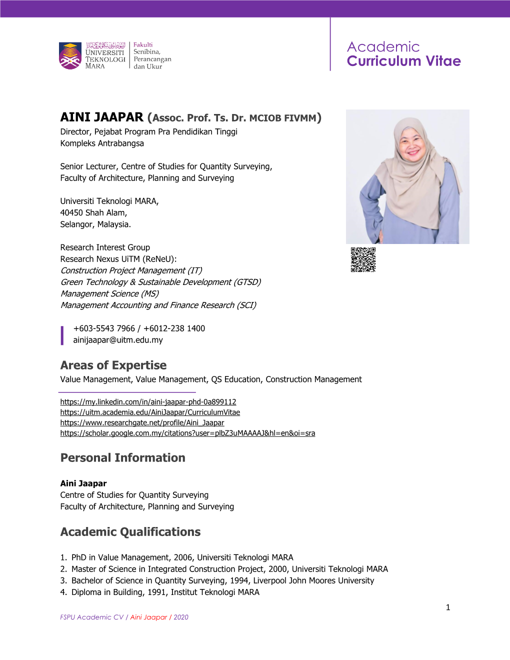 Academic Curriculum Vitae