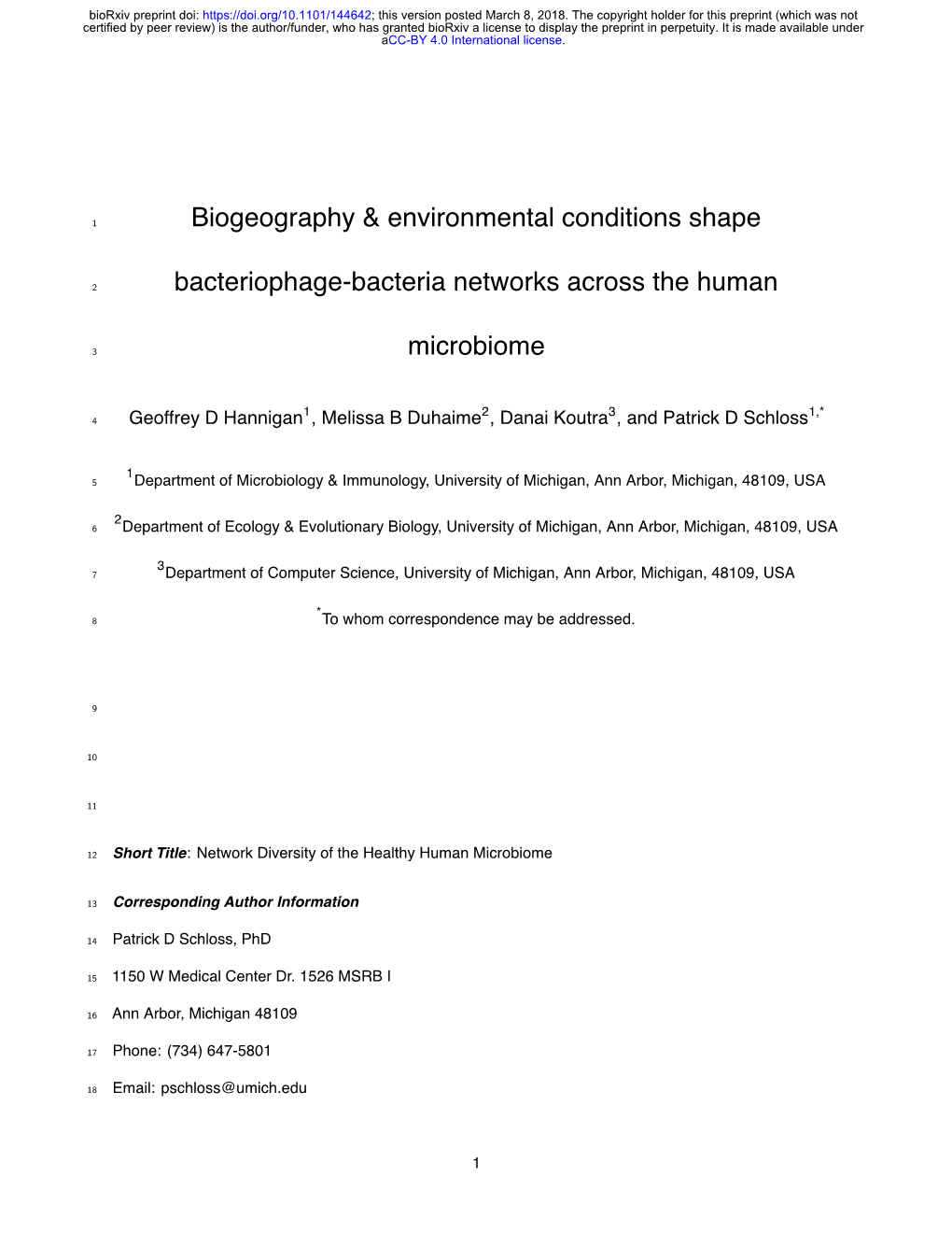 Biogeography & Environmental Conditions Shape Bacteriophage