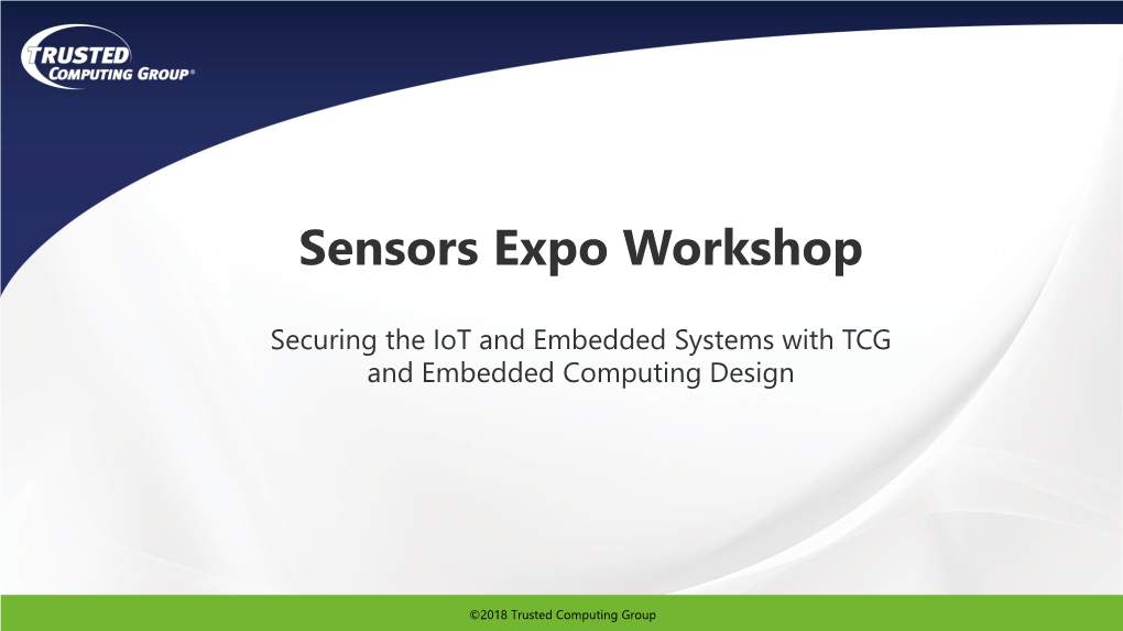 Sensors Expo Workshop