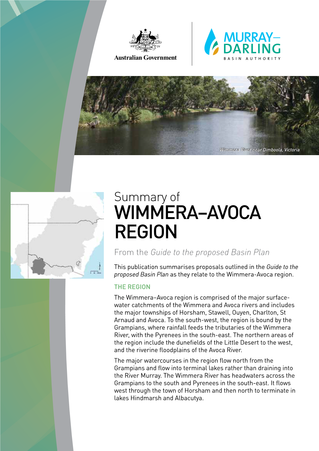 WIMMERA–AVOCA REGION from the Guide to the Proposed Basin Plan