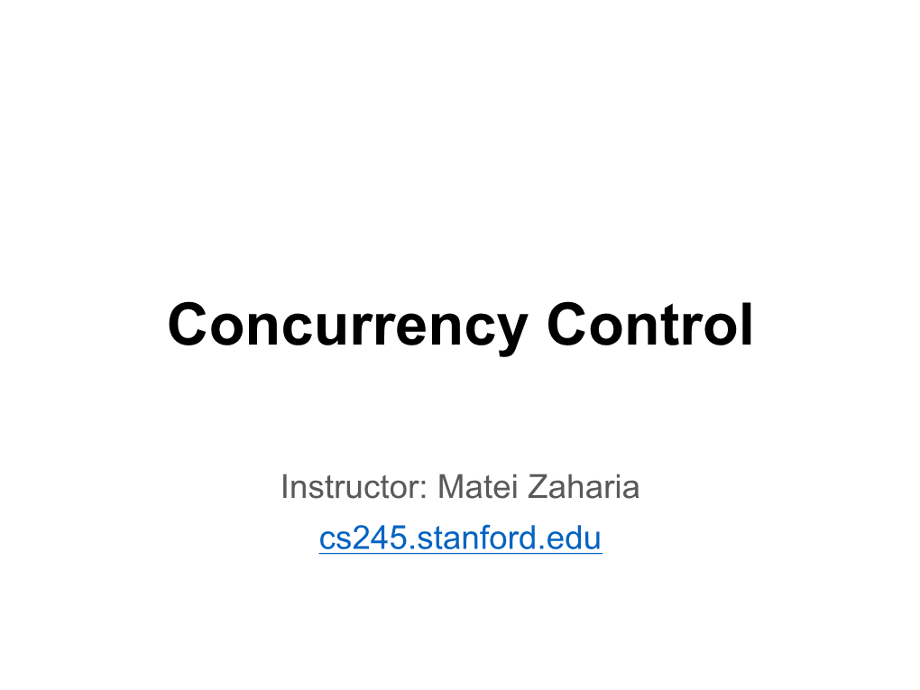 Concurrency Control