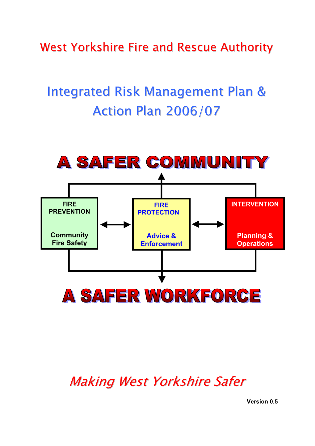 Integrated Risk Management Plan 2006-07