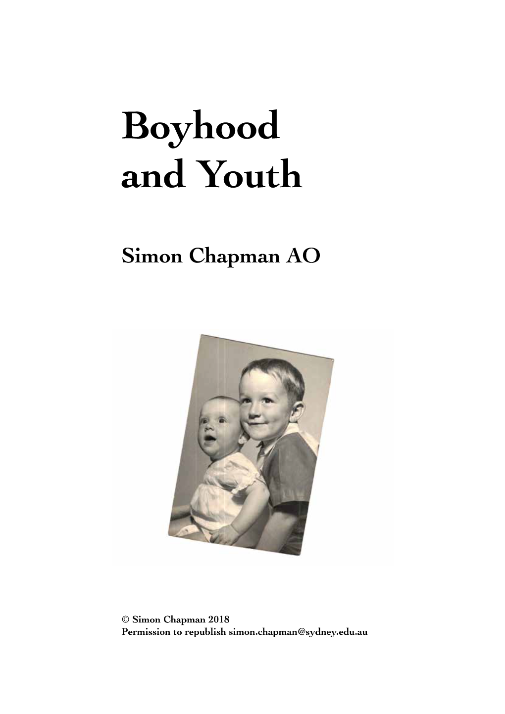 Boyhood and Youth