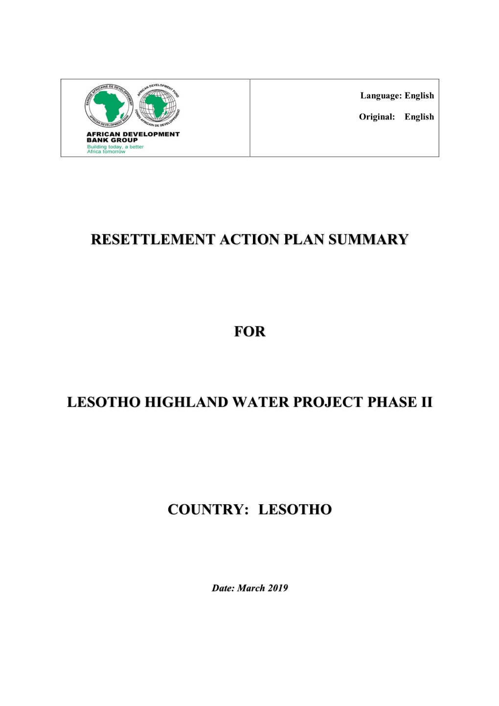 Lesotho Highland Water Project Phase Ii