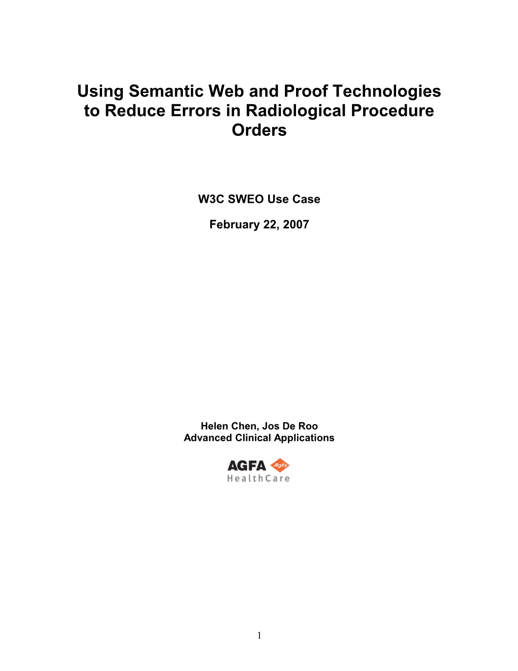 Using Semantic Web and Proof Technologies to Reduce Errors in Radiological Procedure Orders