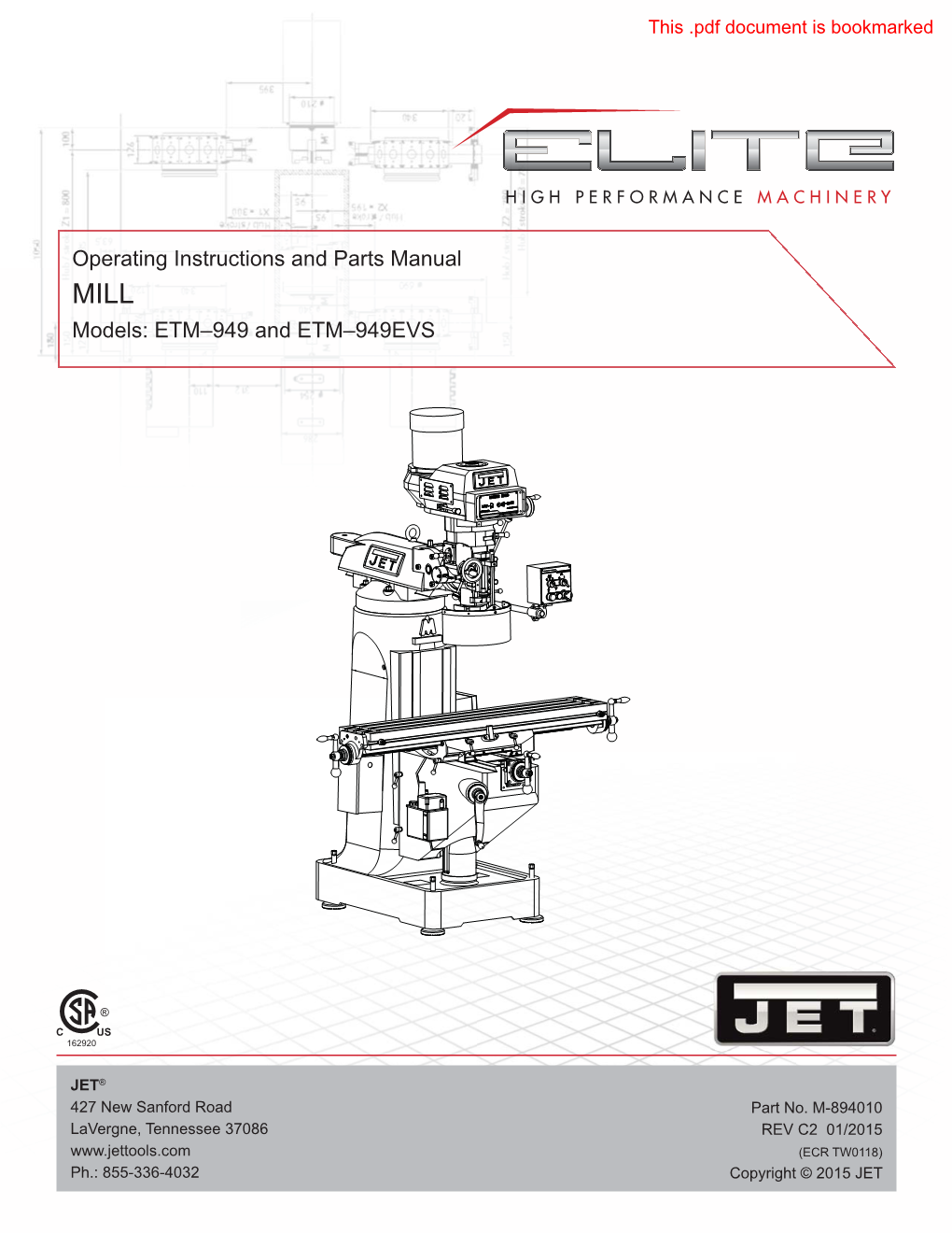 M-894010 ETM-949,949EVS Mills