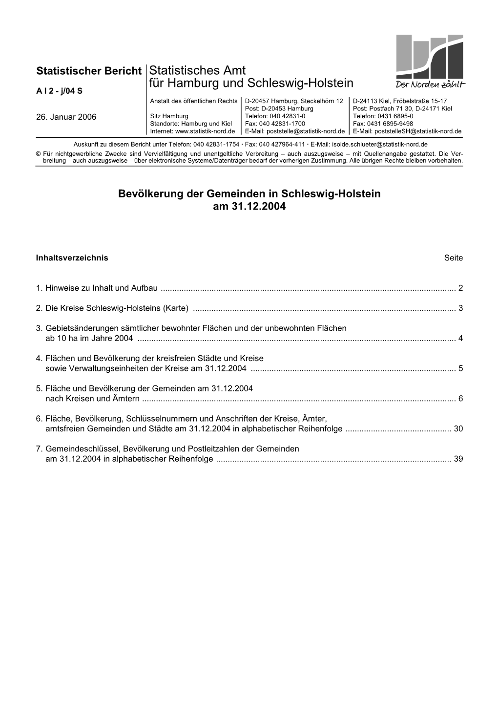 Statistisches Amt Für Hamburg Und Schleswig-Holstein