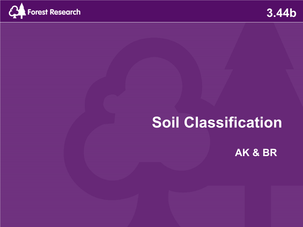 Forestry Commission Soil Classification?