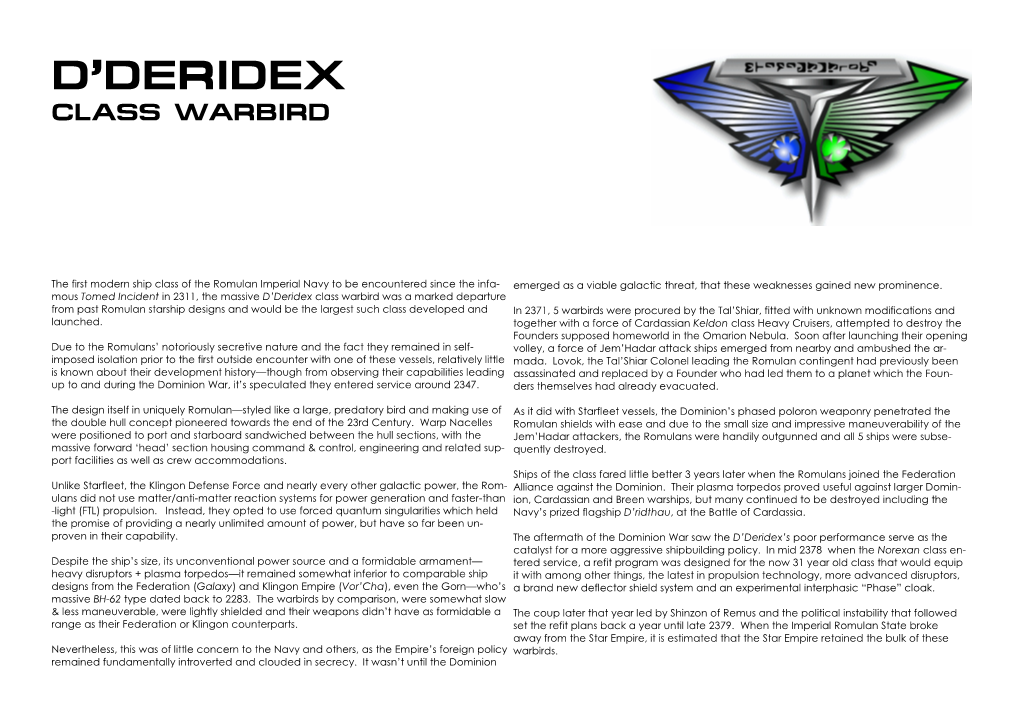 D'deridex Class Warbird