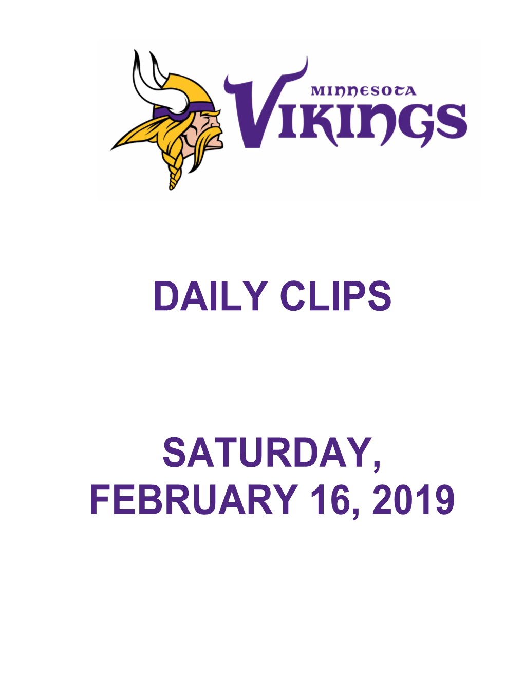Daily Clips Saturday, February 16, 2019
